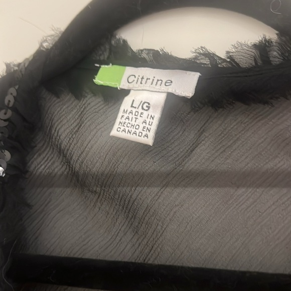 Citrine black and purple sequin silk top - Picture 2 of 7